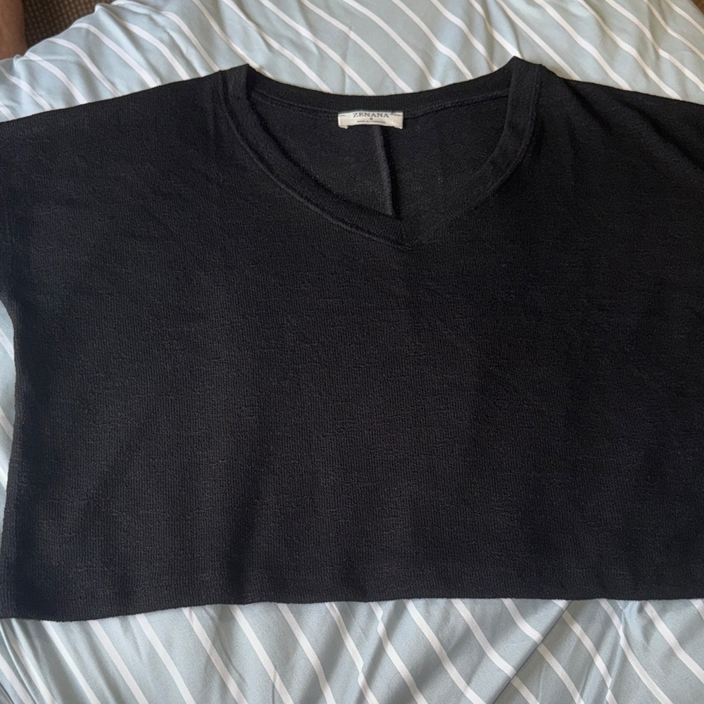Zenana Outfitters Black Boxy Tee